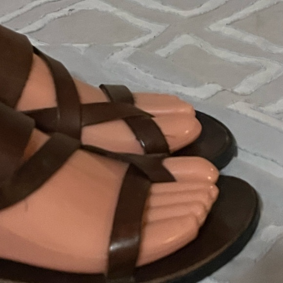 B & B Brown Leather Sandals Sz 7 - Picture 3 of 12